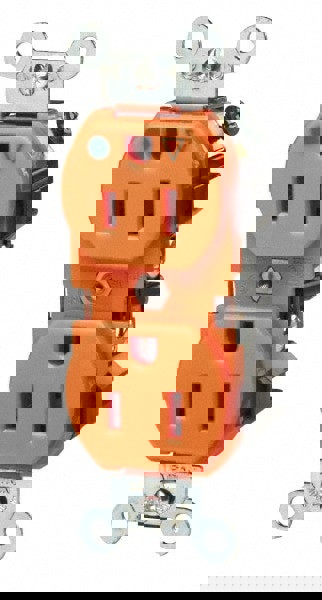 Straight Blade Duplex Receptacle: NEMA 5-20R, 20 Amps, Isolated Ground